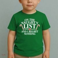 Funny X-Mas On the Naughty List I Regret Nothing Toddler T-Shirt thumb 2