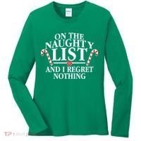 Funny X-Mas On the Naughty List I Regret Nothing Women's Long Sleeve Shirt thumb 0