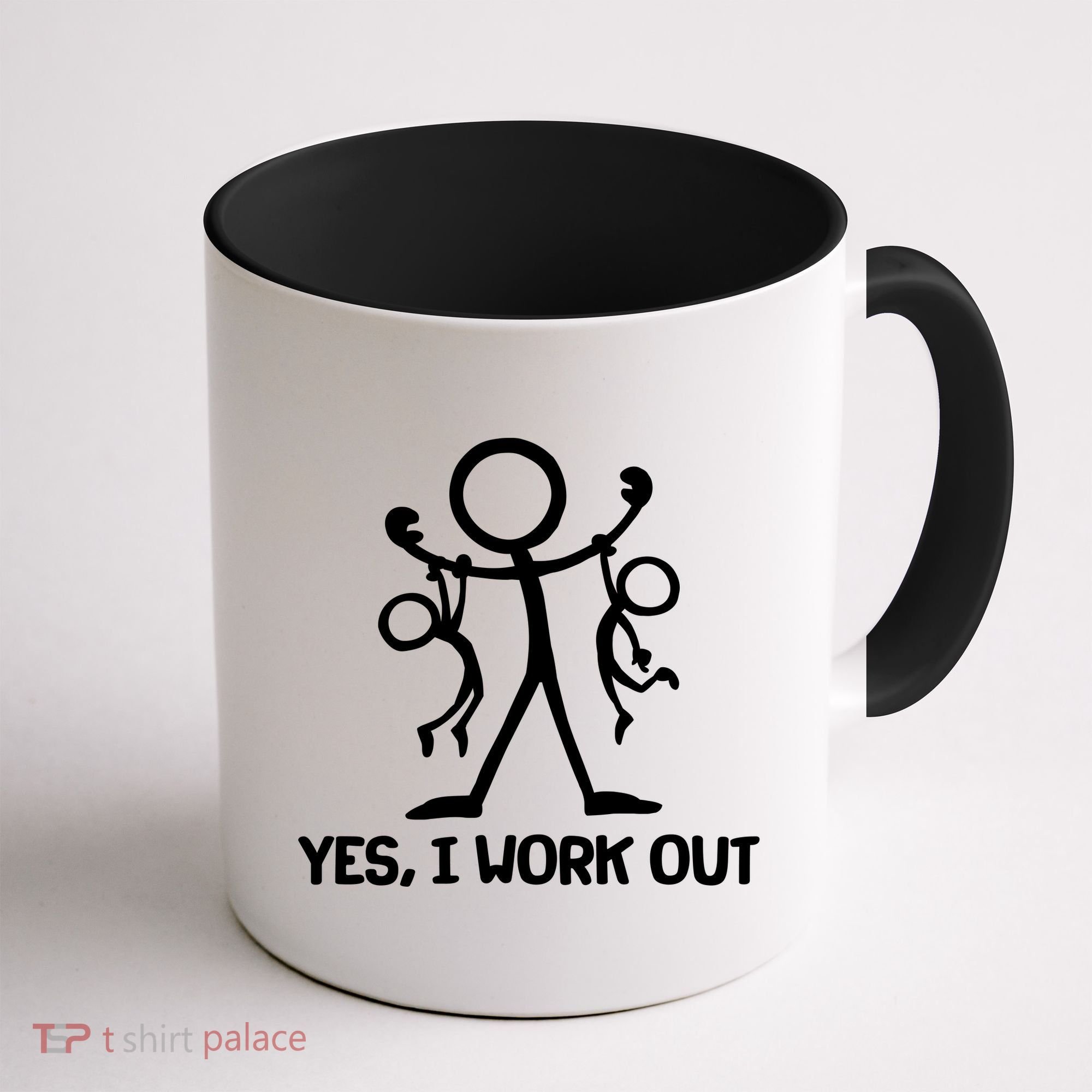 Funny Yes I Work Out Parents and Kids Coffee Mug