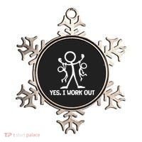Funny Yes I Work Out Parents and Kids Ornament thumb 0