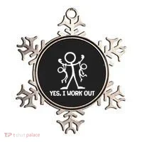 Funny Yes I Work Out Parents and Kids Ornament thumb 0
