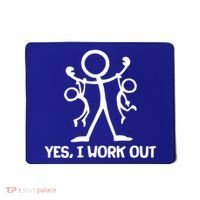 Funny Yes I Work Out Parents and Kids Mousepad thumb 0