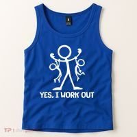 Funny Yes I Work Out Parents and Kids Tank Top thumb 2