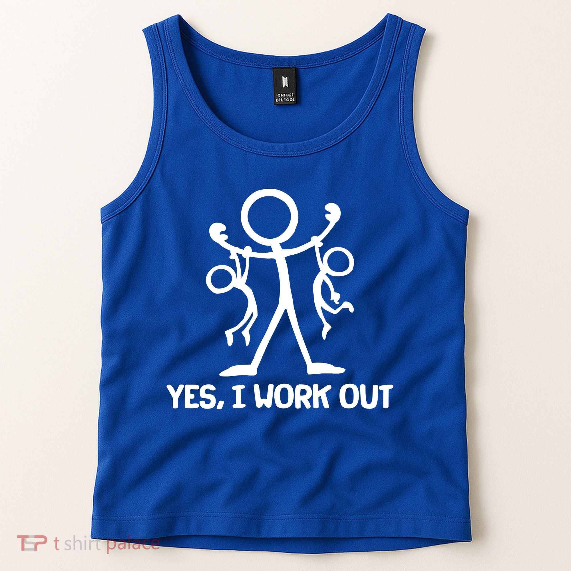 Funny Yes I Work Out Parents and Kids Tank Top