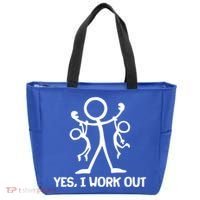 Funny Yes I Work Out Parents and Kids Tote Bag thumb 0