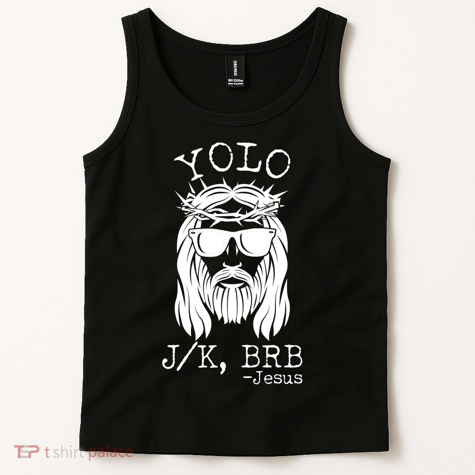 Funny Yolo J/K BRB Jesus Resurrection  Tank Top