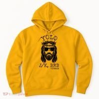 Funny Yolo J/K BRB Jesus Resurrection  Hoodie thumb 0