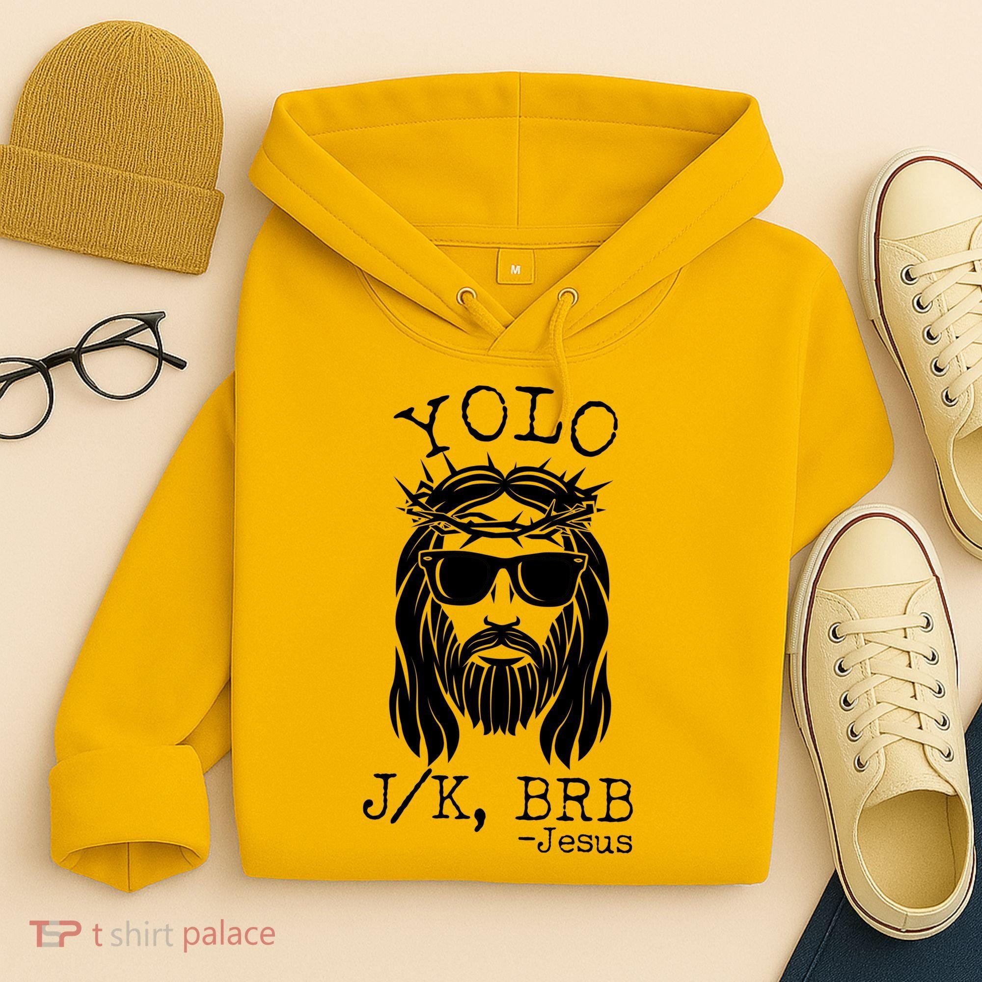 Funny Yolo J/K BRB Jesus Resurrection  Hoodie