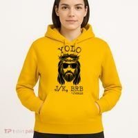 Funny Yolo J/K BRB Jesus Resurrection  Hoodie thumb 5