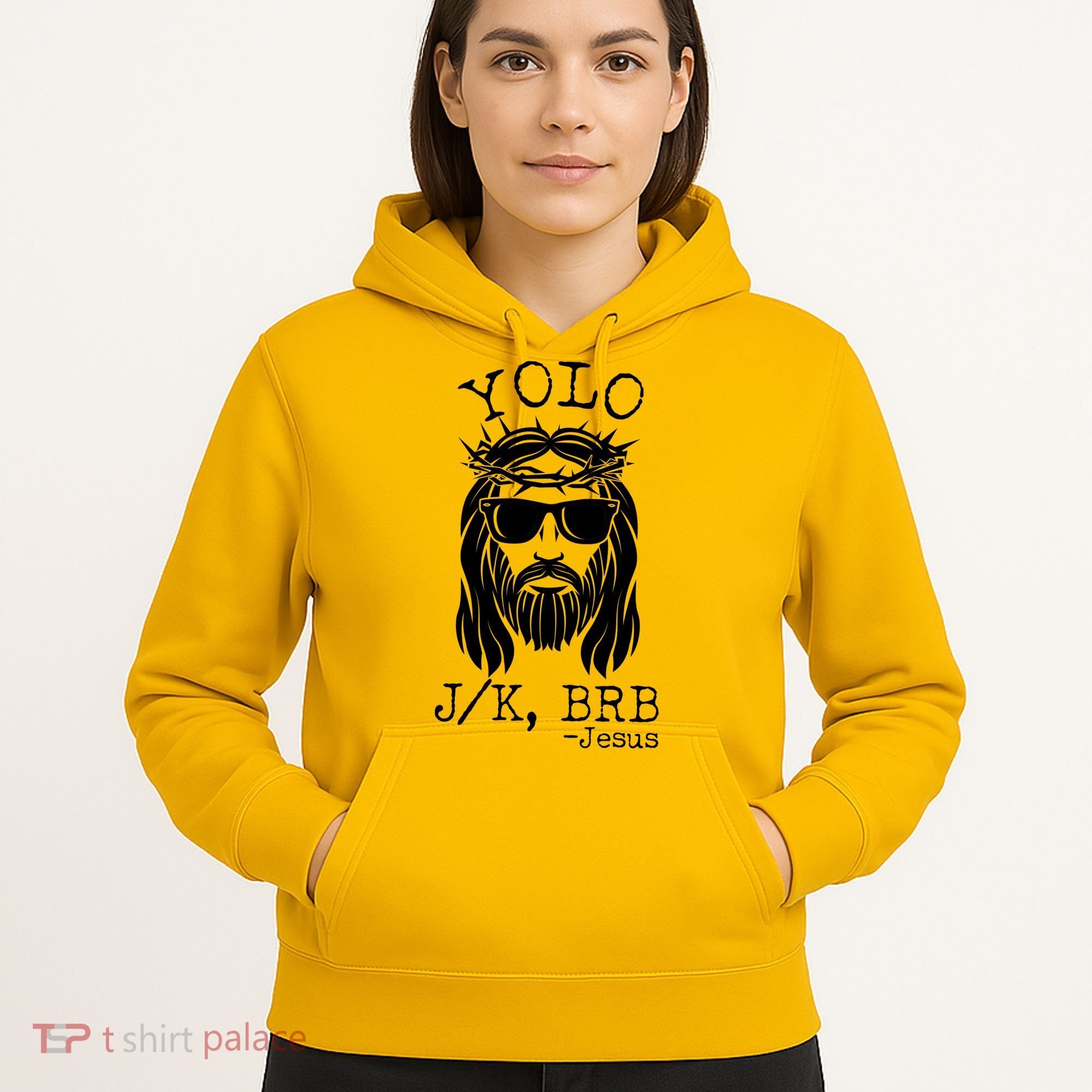Funny Yolo J/K BRB Jesus Resurrection  Hoodie
