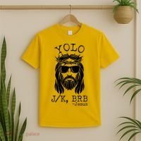 Funny Yolo J/K BRB Jesus Resurrection  T-Shirt thumb 2