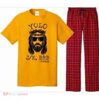 Funny Yolo J/K BRB Jesus Resurrection  Pajama Set thumb 0