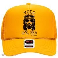 Funny Yolo J/K BRB Jesus Resurrection  Hat thumb 0