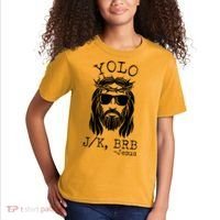 Funny Yolo J/K BRB Jesus Resurrection  Kids T-Shirt thumb 2