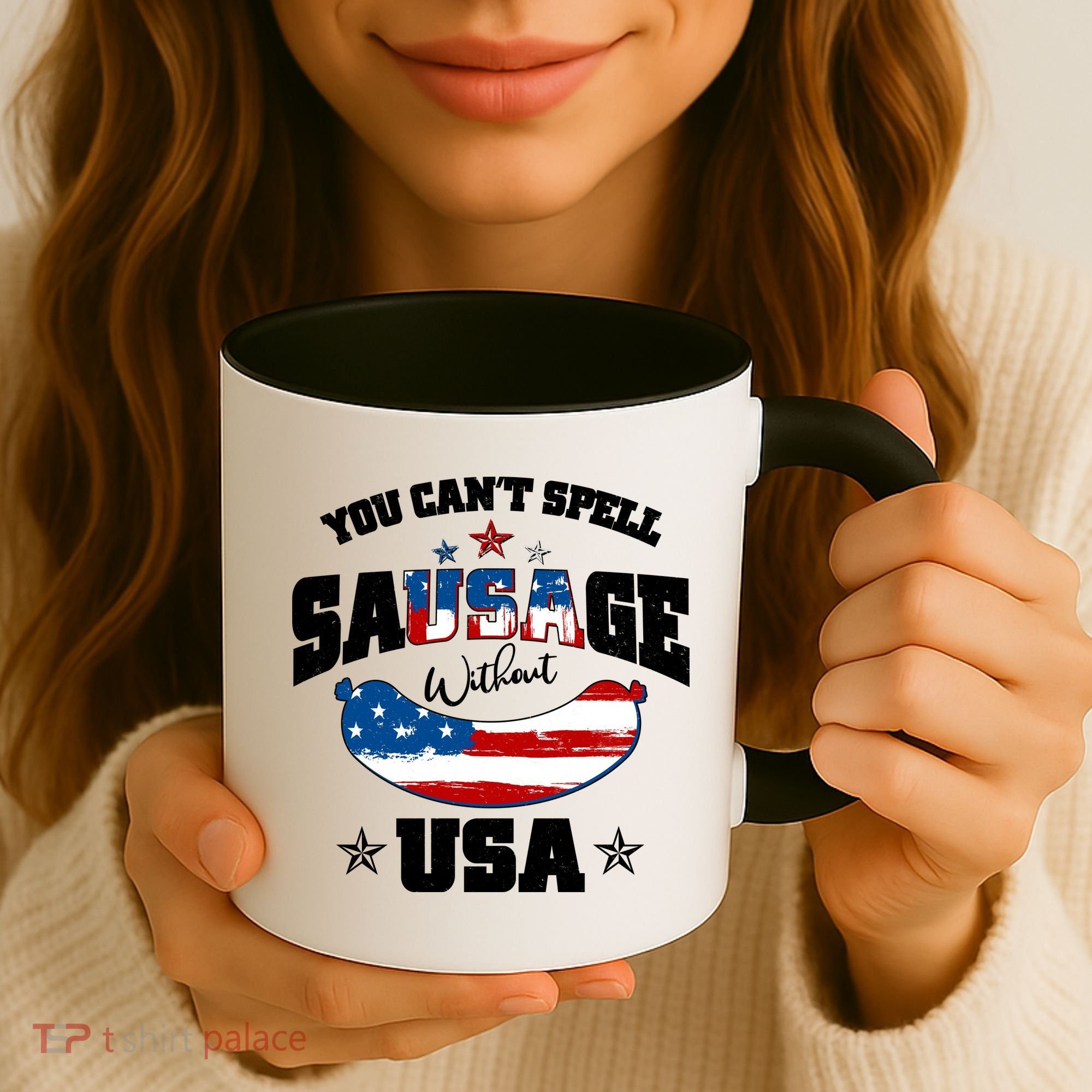 Funny You Can't Spell Sausage Without USA Coffee Mug
