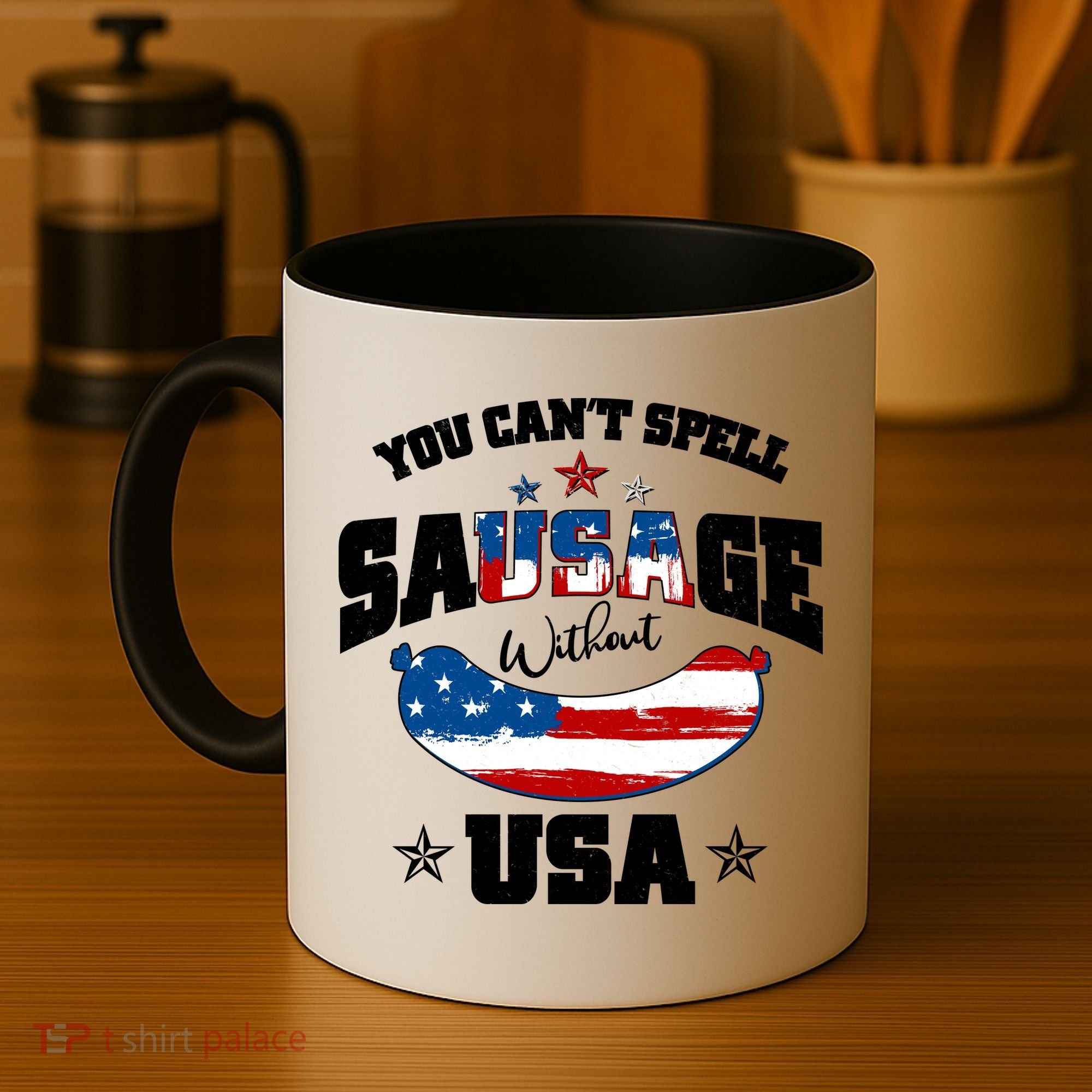 Funny You Can't Spell Sausage Without USA Coffee Mug
