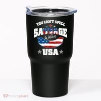 Funny You Can't Spell Sausage Without USA Tumbler thumb 0