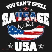 Funny You Can't Spell Sausage Without USA Magnet thumb 1