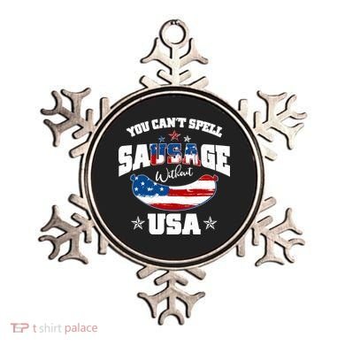 Funny You Can't Spell Sausage Without USA Ornament