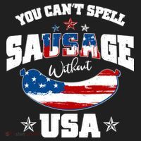 Funny You Can't Spell Sausage Without USA Hat thumb 2