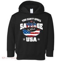 Funny You Can't Spell Sausage Without USA Toddler Hoodie thumb 0