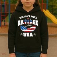 Funny You Can't Spell Sausage Without USA Kids Hoodie thumb 3