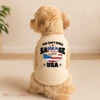 Funny You Can't Spell Sausage Without USA Doggie Tank thumb 2