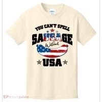 Funny You Can't Spell Sausage Without USA Kids T-Shirt thumb 0