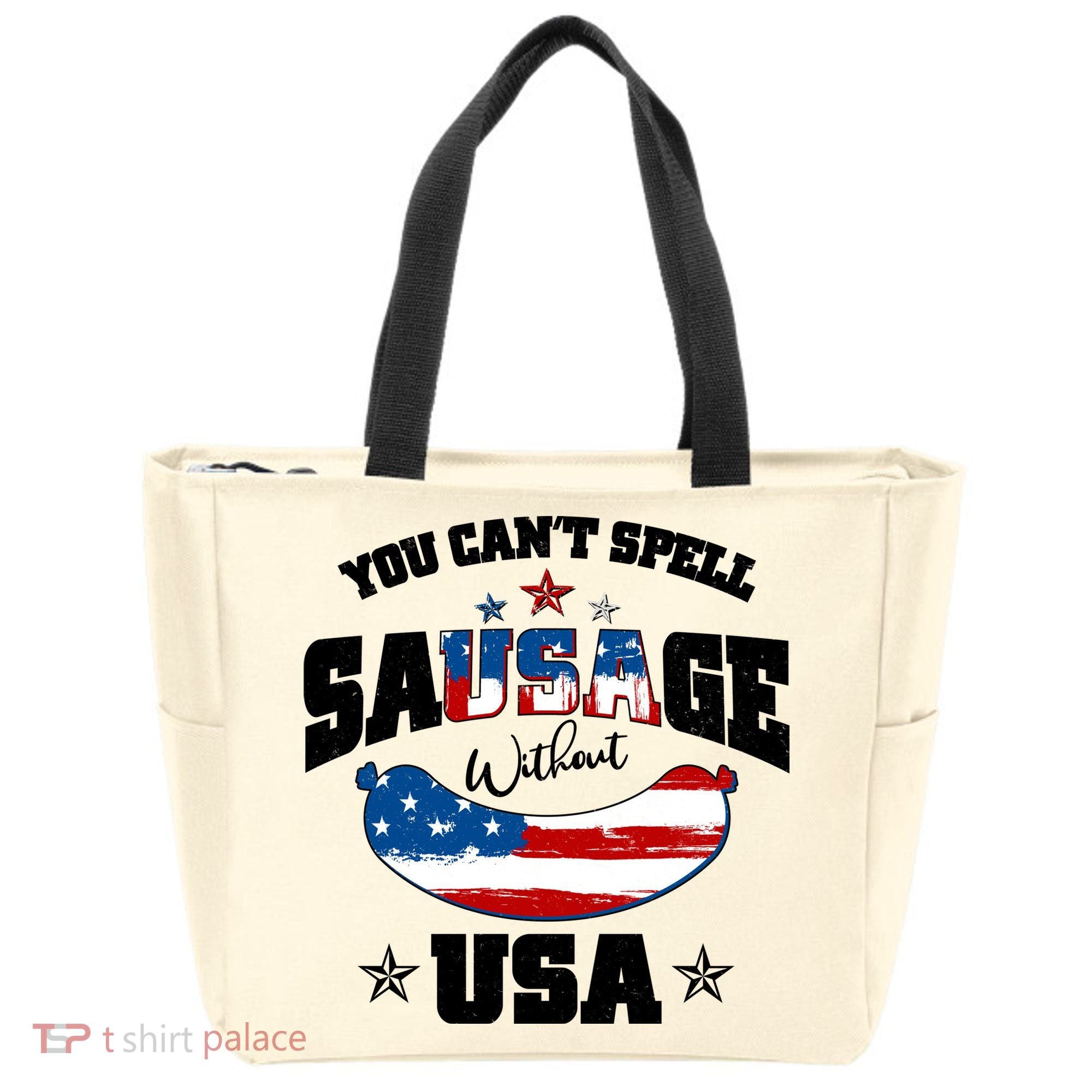 Funny You Can't Spell Sausage Without USA Tote Bag
