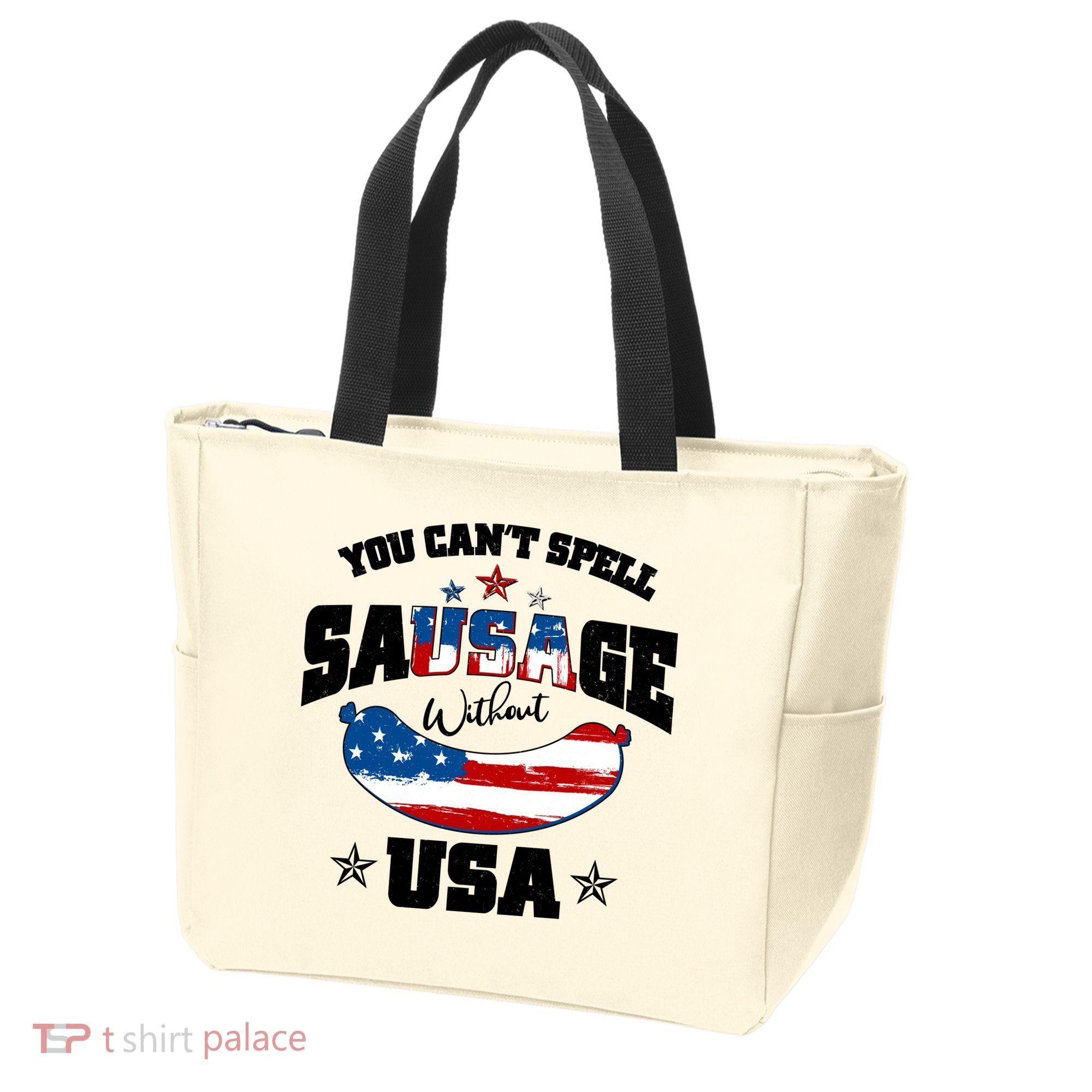 Funny You Can't Spell Sausage Without USA Tote Bag