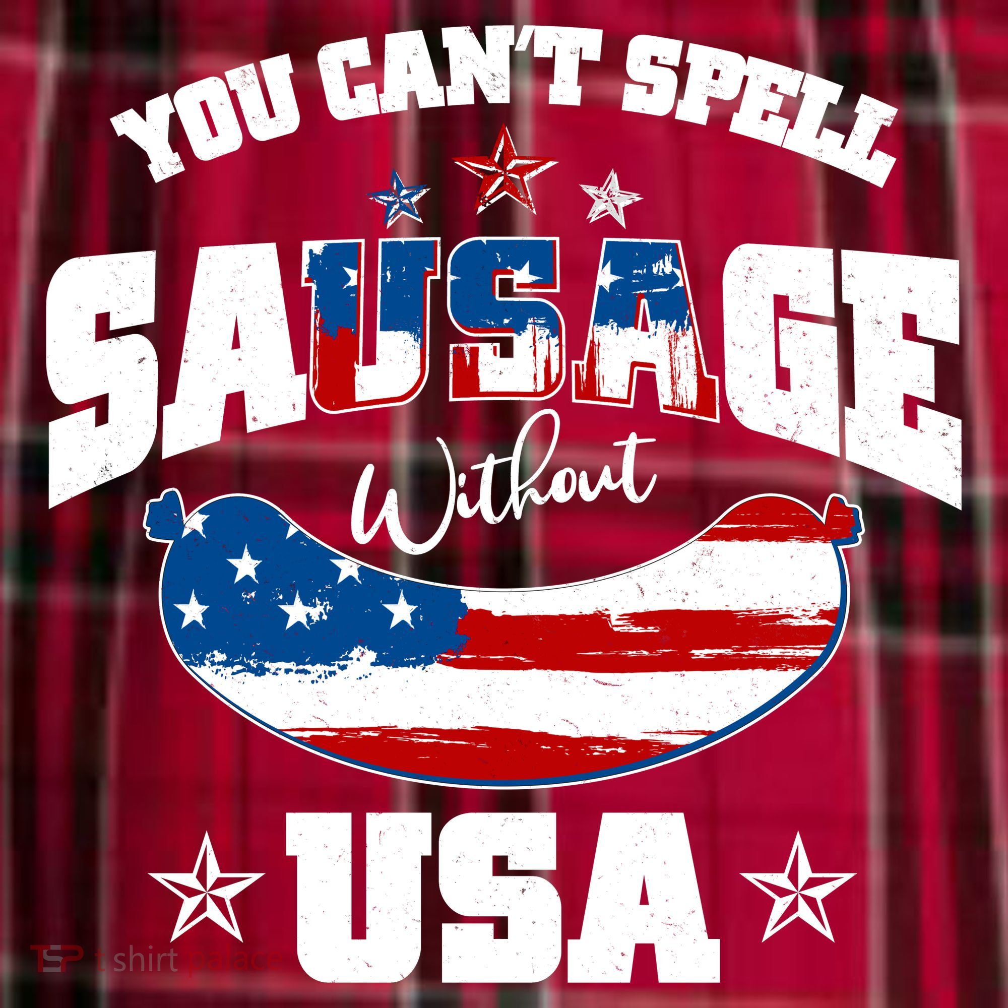 Funny You Can't Spell Sausage Without USA Men's Flannel Plaid Pajama Pants