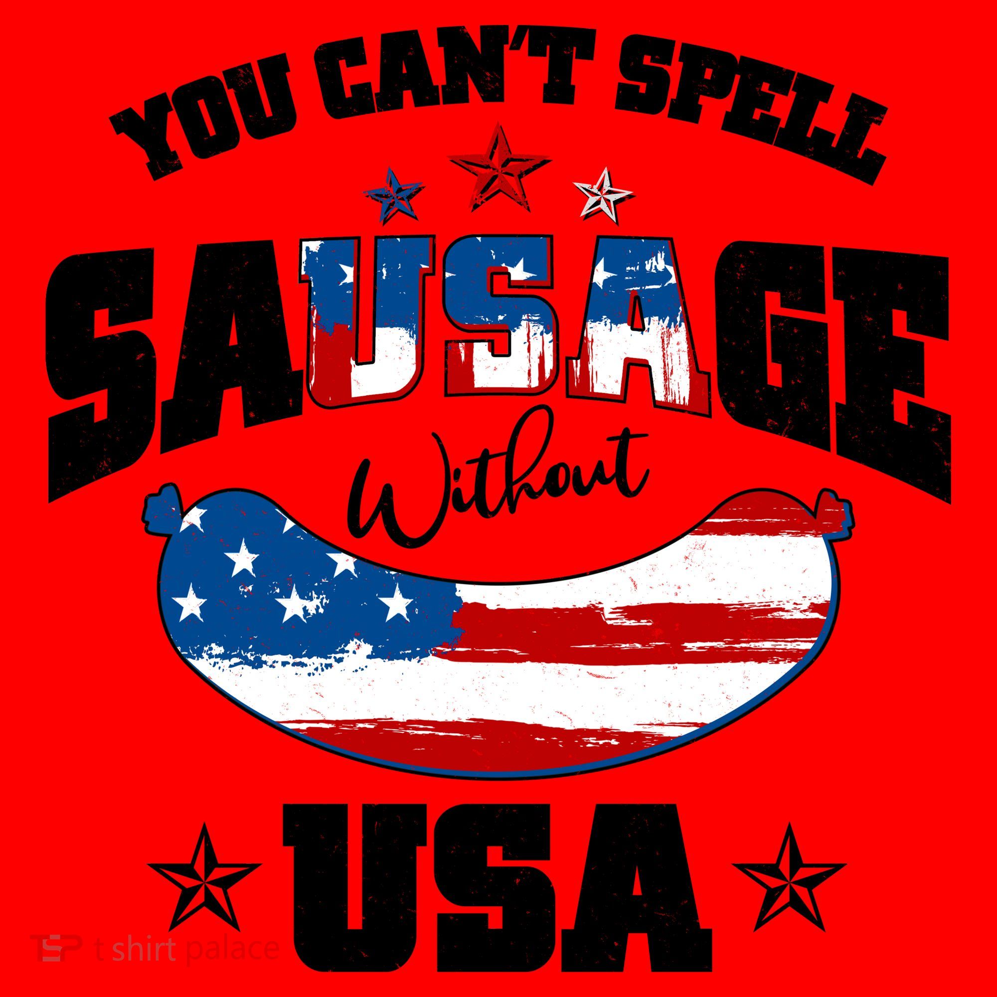 Funny You Can't Spell Sausage Without USA Santa Hat