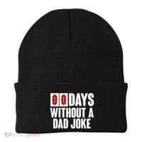 Funny Zero 0 Days Without A Dad Joke Beanie thumb 0