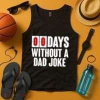 Funny Zero 0 Days Without A Dad Joke Tank Top thumb 4
