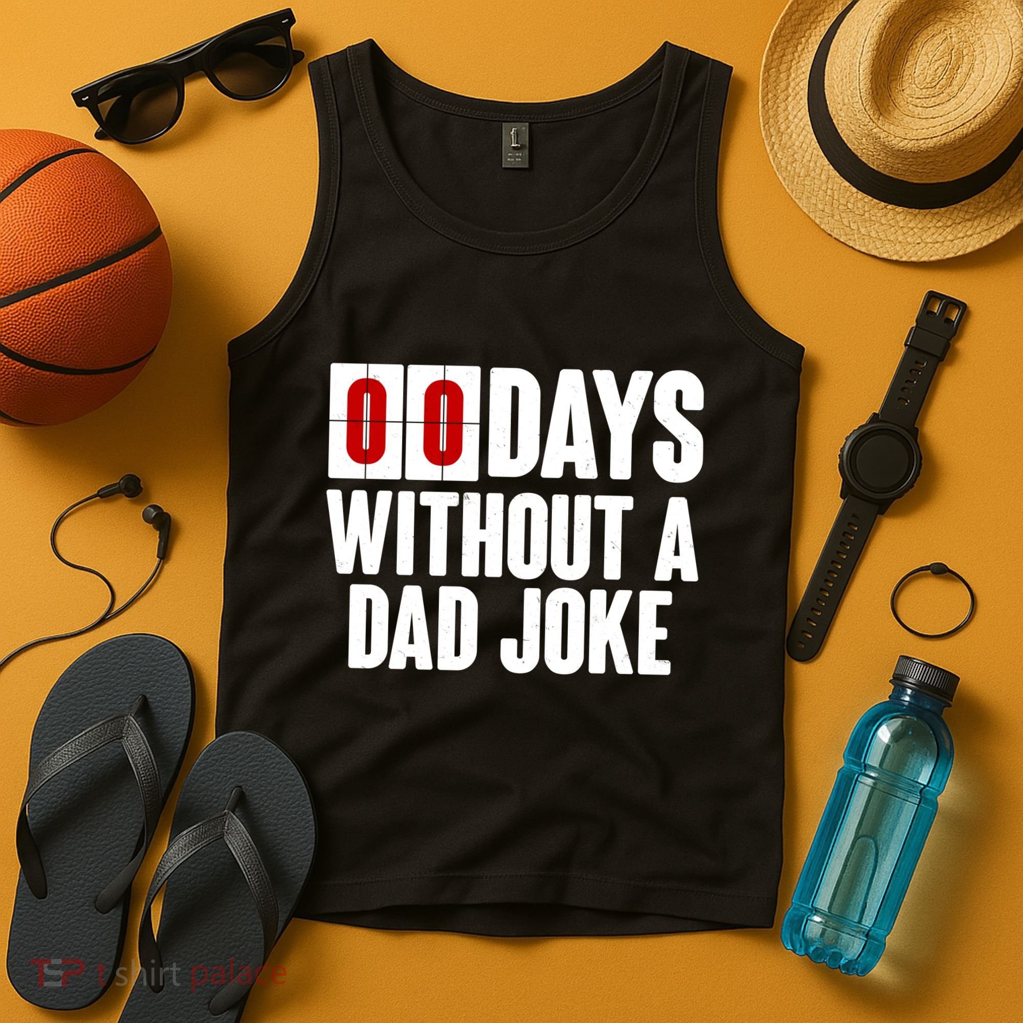 Funny Zero 0 Days Without A Dad Joke Tank Top