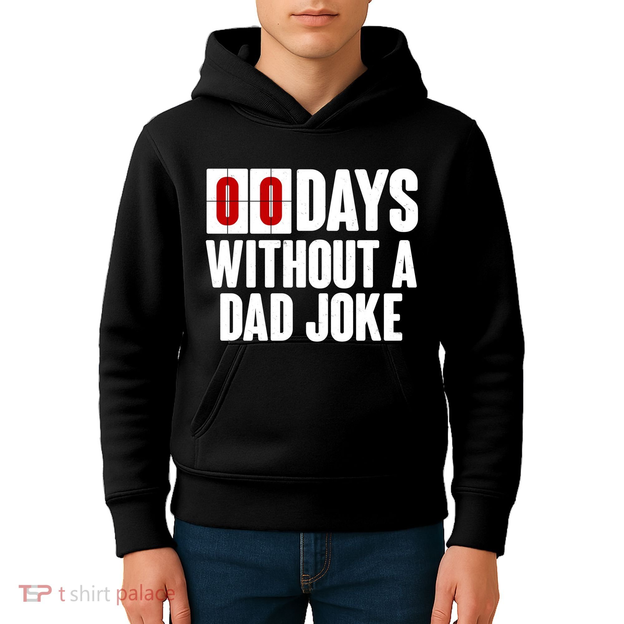 Funny Zero 0 Days Without A Dad Joke Kids Hoodie