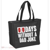 Funny Zero 0 Days Without A Dad Joke Tote Bag thumb 2