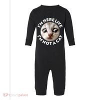 Funny Zoom Lawyer Cat Meme I'm Here Live I'm Not A Cat Infant Fleece One Piece thumb 0