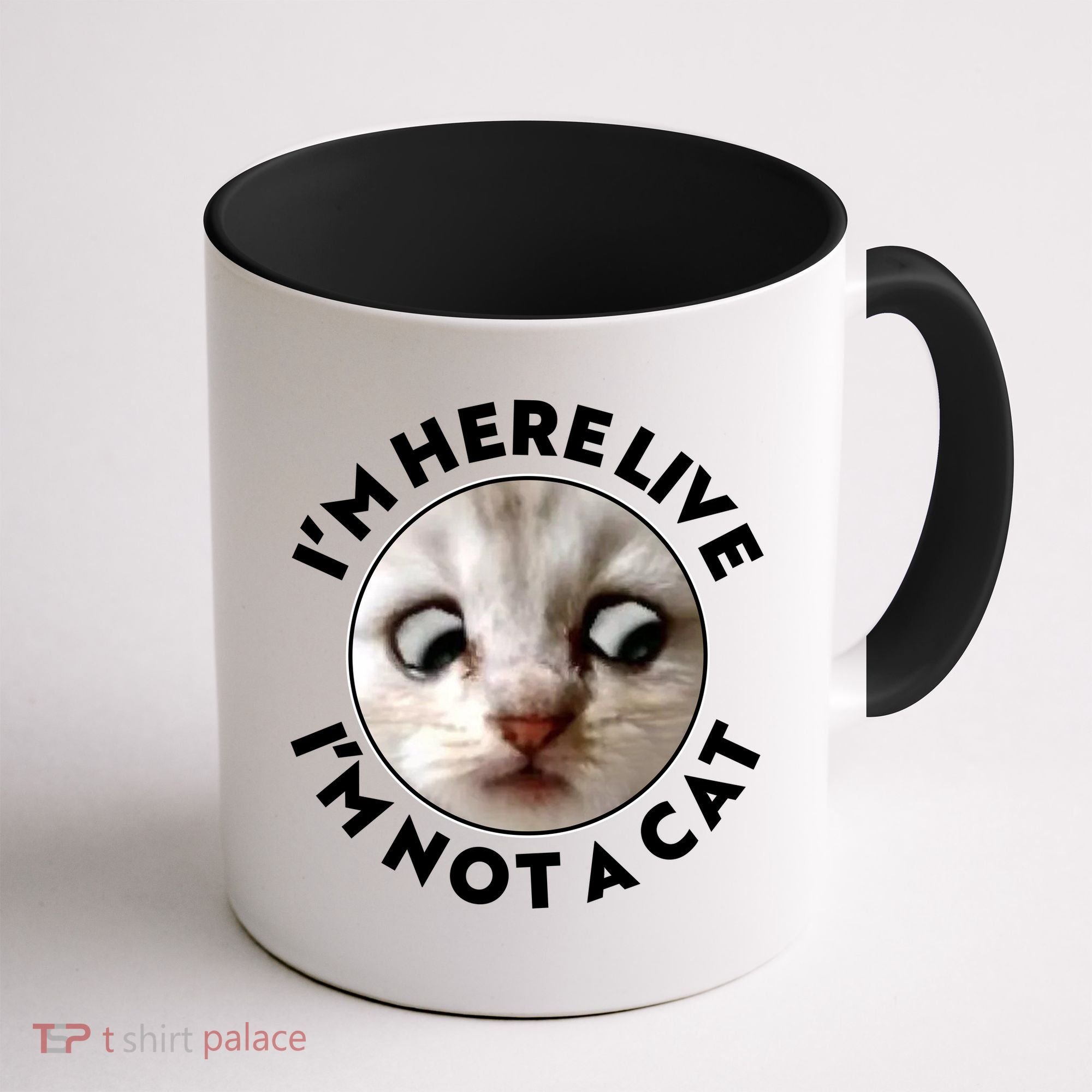 Funny Zoom Lawyer Cat Meme I'm Here Live I'm Not A Cat Coffee Mug