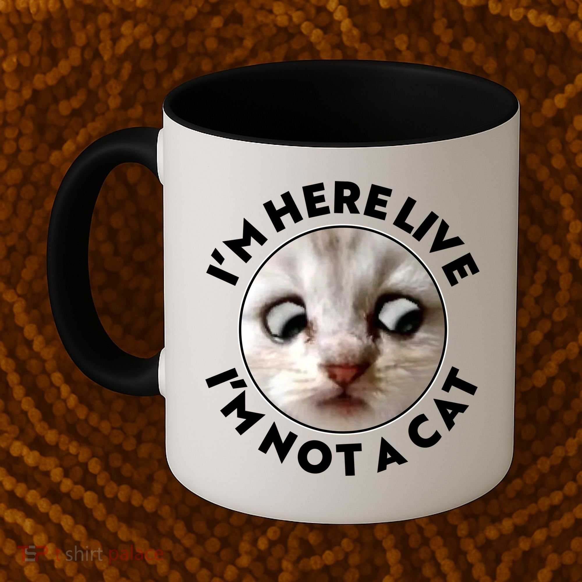 Funny Zoom Lawyer Cat Meme I'm Here Live I'm Not A Cat Coffee Mug