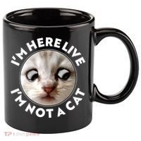 Funny Zoom Lawyer Cat Meme I'm Here Live I'm Not A Cat 11oz C Handle Ceramic Mug thumb 0