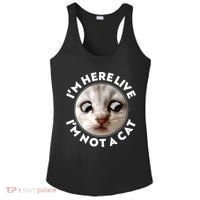 Funny Zoom Lawyer Cat Meme I'm Here Live I'm Not A Cat Ladies PosiCharge Competitor Racerback Tank thumb 0