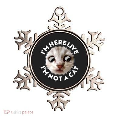 Funny Zoom Lawyer Cat Meme I'm Here Live I'm Not A Cat Ornament