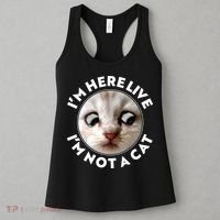Funny Zoom Lawyer Cat Meme I'm Here Live I'm Not A Cat Women's Tank Top thumb 3