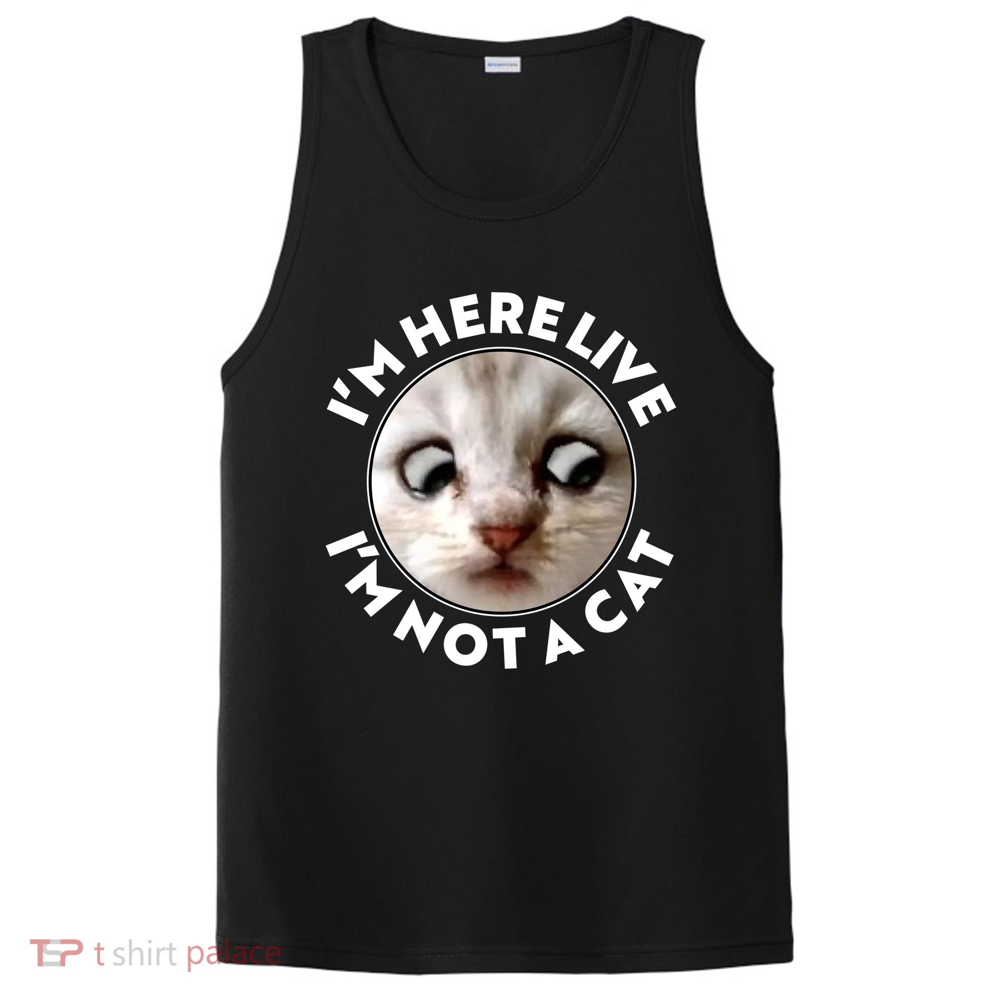 Funny Zoom Lawyer Cat Meme I'm Here Live I'm Not A Cat PosiCharge Competitor Tank
