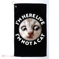 Funny Zoom Lawyer Cat Meme I'm Here Live I'm Not A Cat Golf Towel thumb 0
