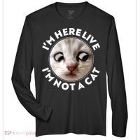 Funny Zoom Lawyer Cat Meme I'm Here Live I'm Not A Cat Zone Performance Long-Sleeve T-Shirt thumb 0