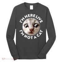 Funny Zoom Lawyer Cat Meme I'm Here Live I'm Not A Cat Long Sleeve Shirt thumb 0