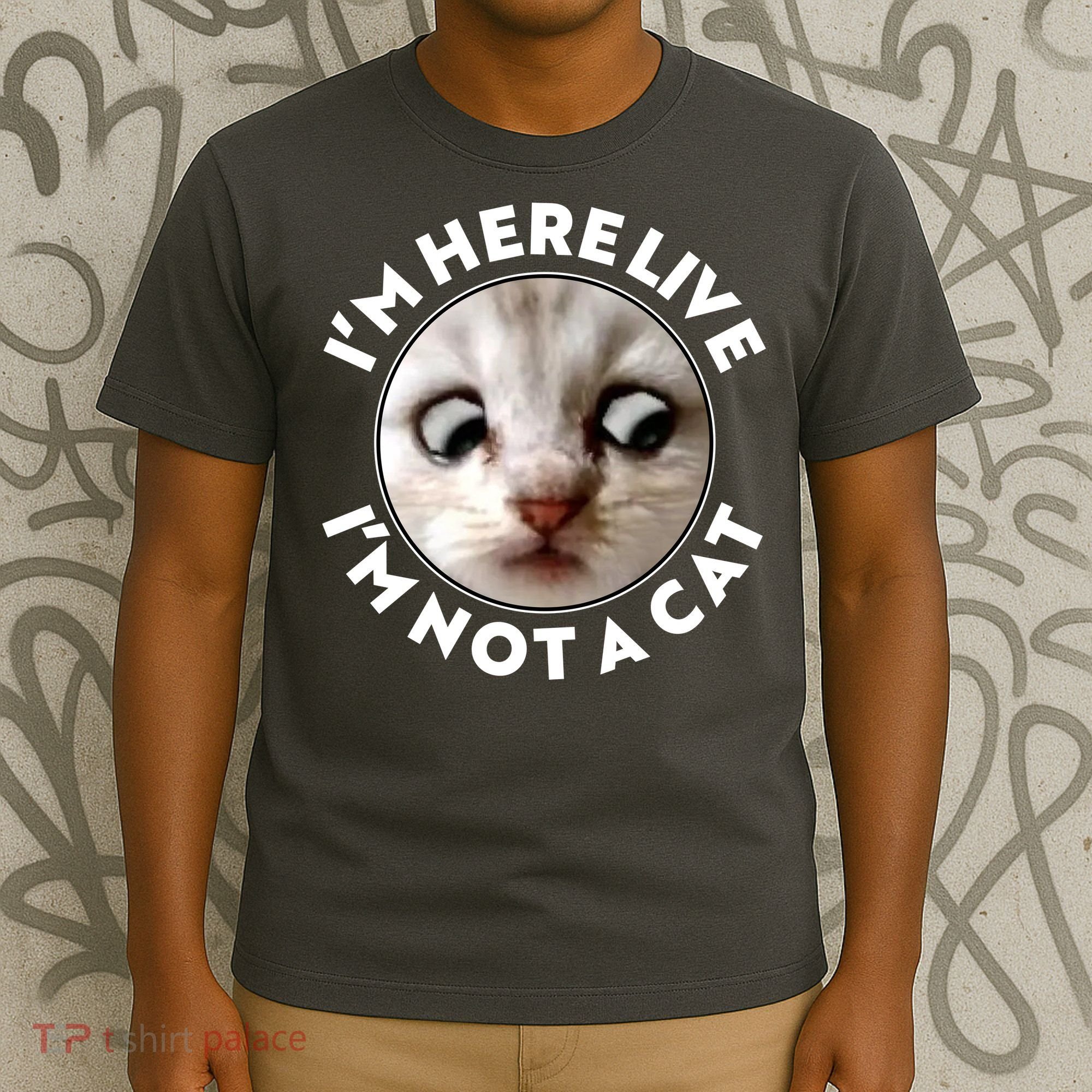 Funny Zoom Lawyer Cat Meme I'm Here Live I'm Not A Cat T-Shirt