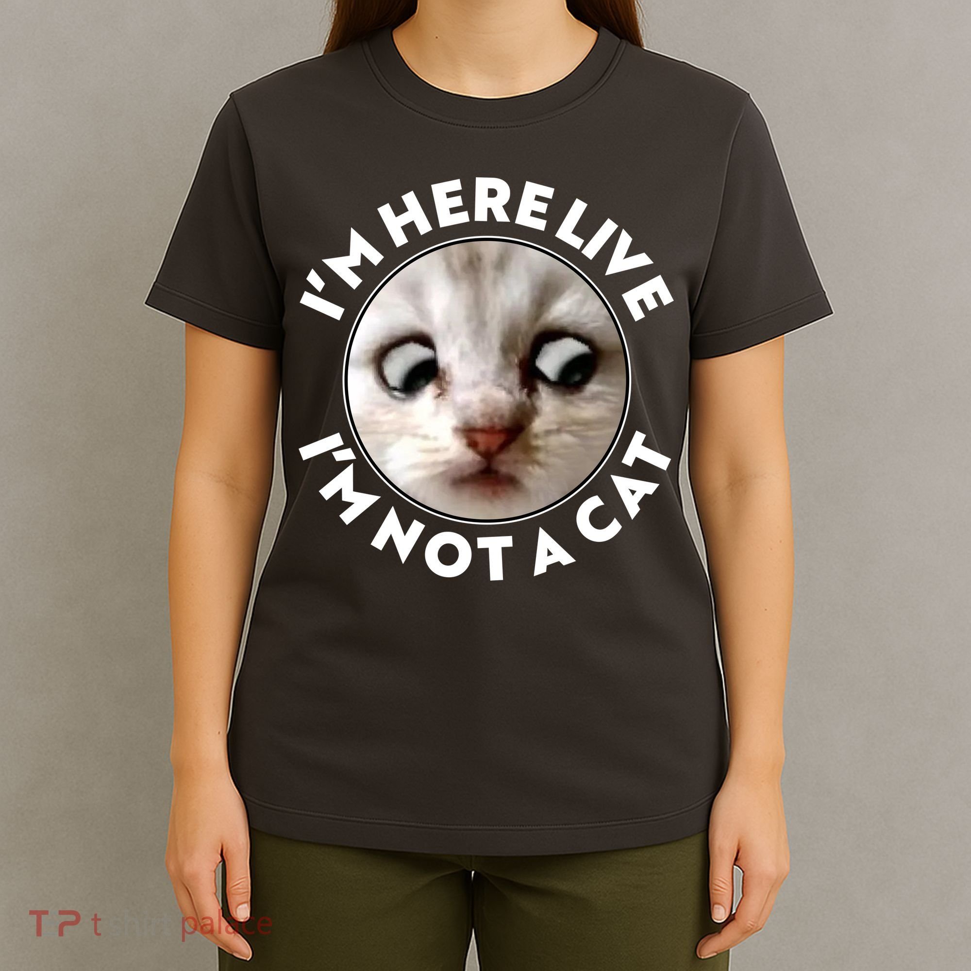 Funny Zoom Lawyer Cat Meme I'm Here Live I'm Not A Cat T-Shirt